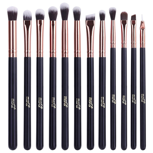 MSQ 12Pcs Augen Make-Up Pinsel Rauchig Lidschatten-Kontur-Kit Weich Haare Für Lidschatten, Augenbraue, Eyeliner, Blending, Am Besten Für Weihnachtsgeschenke - Rose Gold