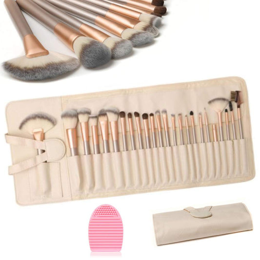 Make up Pinsel Set,Professional Make-Up Pinsel 24PCS Make-Up Pinsel Kit Make up Pinsel 1 Stück Ei Reinigung Mit Roll up Pu-Leder Tasche